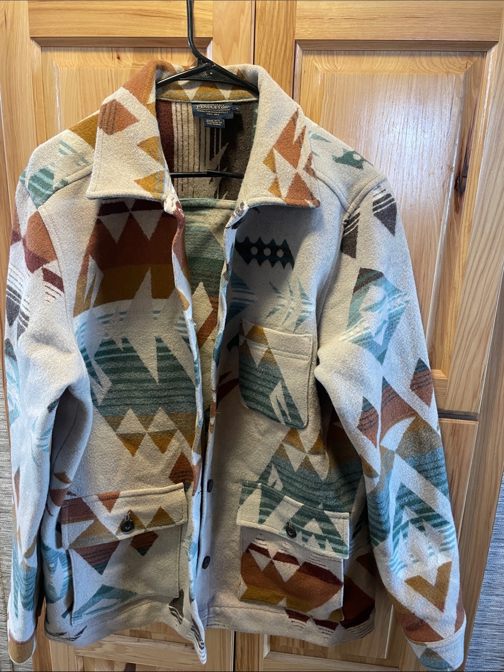 Pendleton Cream Multi Aztec Wool Shirt Jacket